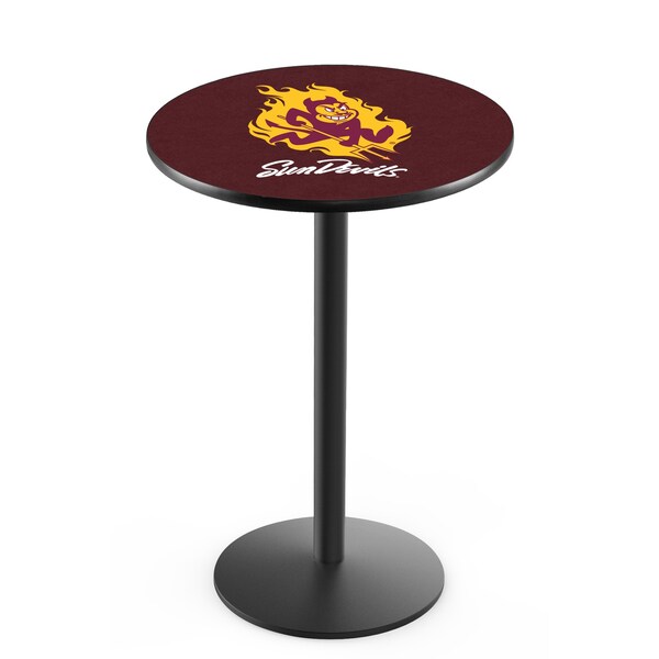 42" Blk Wrinkle Arizona State Pub Table, Sparky Logo